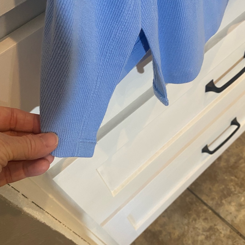 Soft surroundings blue large neck, lightweight shirt. Suz L - Picture 4 of 5
